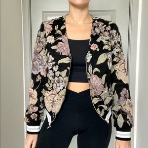 ASOS embroidered flower bomber jacket